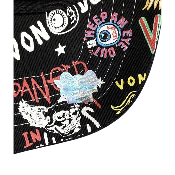 NEW‎ Von Dutch Hat BLACK JAX PSYCHO All-Over Print Patch Trucker Mesh SnapBack - Picture 7 of 8